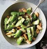 Smashed Cucumber Salad with Butter Beans